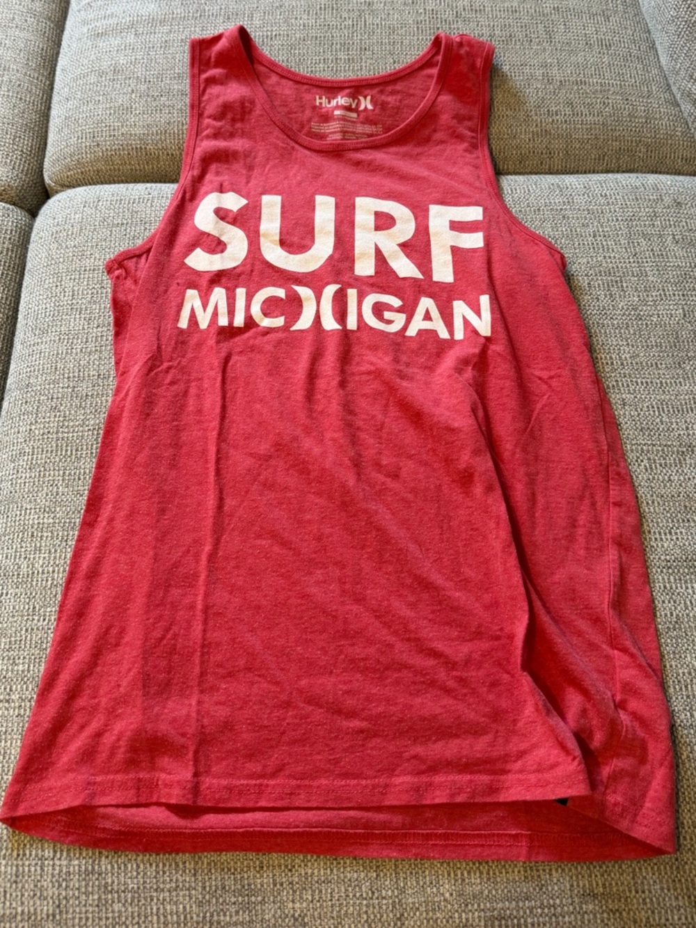 Hurley Red “SURF Michigan” Tank Top
